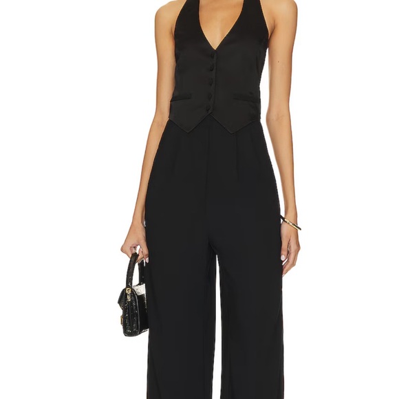 Amanda Uprichard Pants - Amanda Uprichard Black Halter Jumpsuit